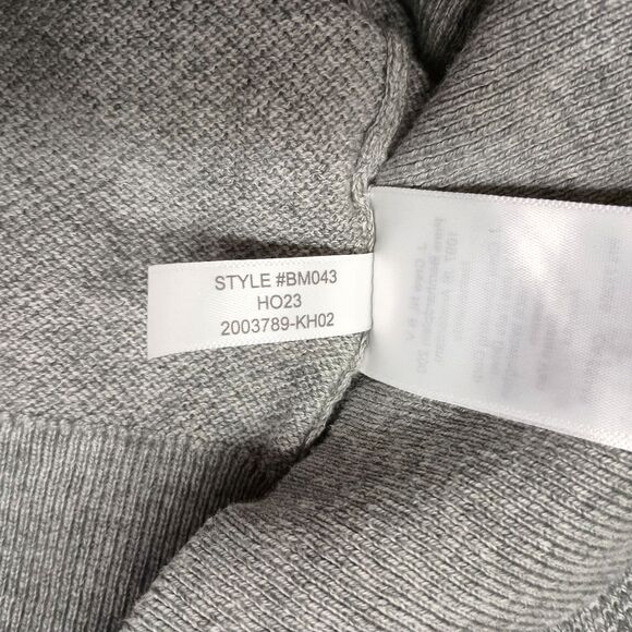 J Crew Mens Cotton Crewneck Sweater Size Medium Light Gray Piqué Stitch BM043 - Picture 5 of 6